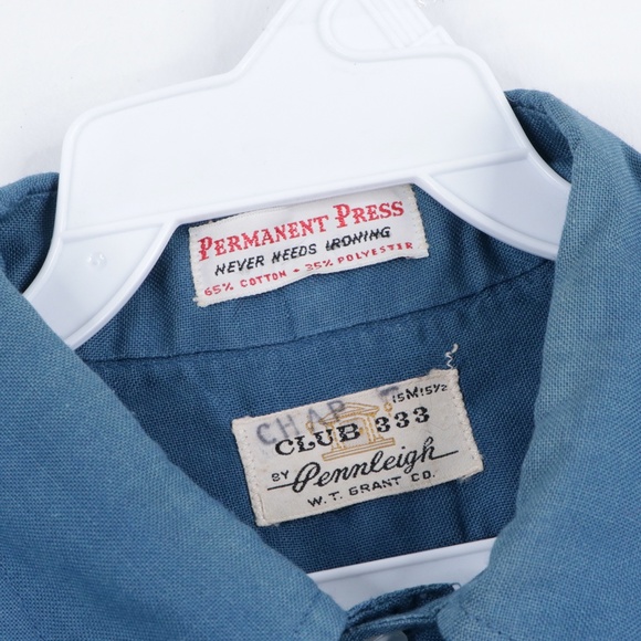 Vintage 60 0s Distressed Dress Shirt Mens Medium - Picture 4 of 9